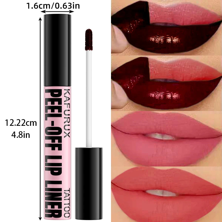 7 Farben Peel Off Lip Stain Reveal Langlebiger, wasserfester, rosafarbener Lippentönungs-Transferbeständiger Antihaft-Becher, natürlicher Make-up-Lipgloss