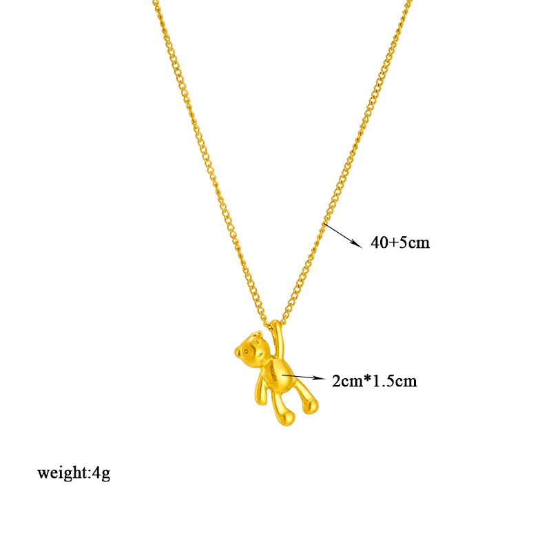 XIYANIKE 316L Edelstahl Halskette Bär Anhänger Kette Zubehör für Frauen Neue Trends Weihnachten Mädchen Schmuck Geschenke Collier