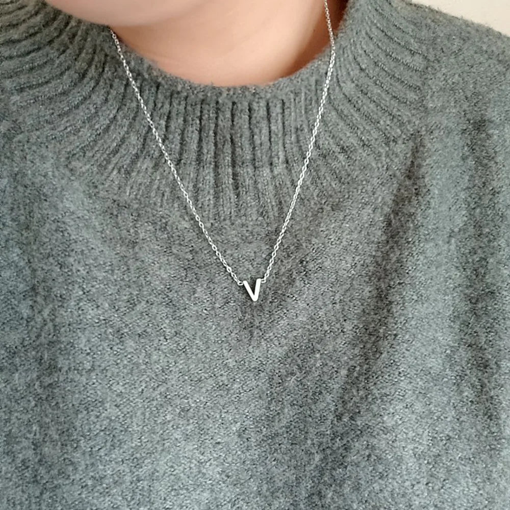 Cazador Minimalistische Initial A-Z Buchstaben Halskette für Frauen Alphabet Edelstahl Halsband Ketten Schmuck Geburtstagsgeschenk Großhandel