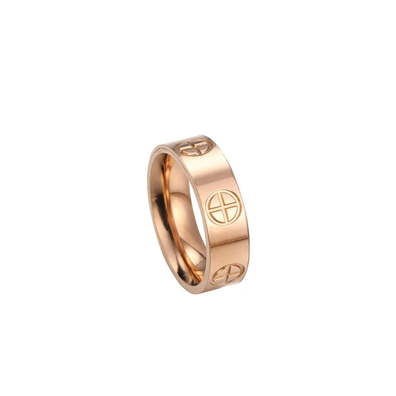 Luxusmarke, klassisches Kreuz mit Stein, Edelstahlring für Mädchen und Frauen, Paarringe für Hochzeit, Geburtstag, Geschenk, verblasst nicht