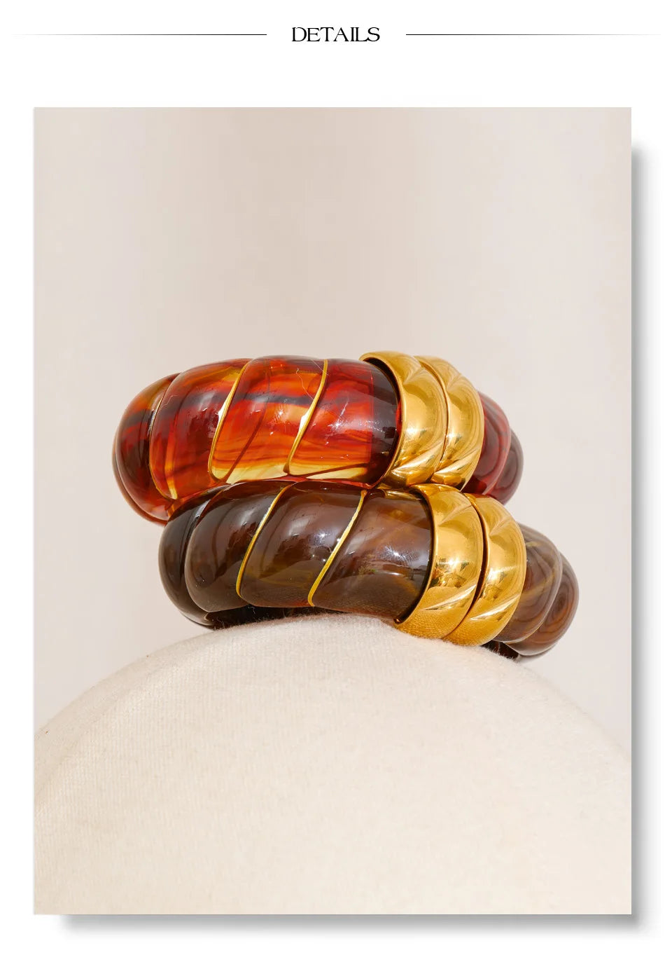 Yhpup Exklusives mehrfarbiges Acrylharz, breites Statement-Armband, Armreif, Edelstahl, Herbst-Winter-Pullover, Handgelenkschmuck