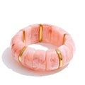 Yhpup elastisches Harz, Acryl, breites Armband, wasserdicht, trendig, Edelstahl, Handgelenk, heißer Verkauf, Statement-Schmuck, 2025, Geschenk