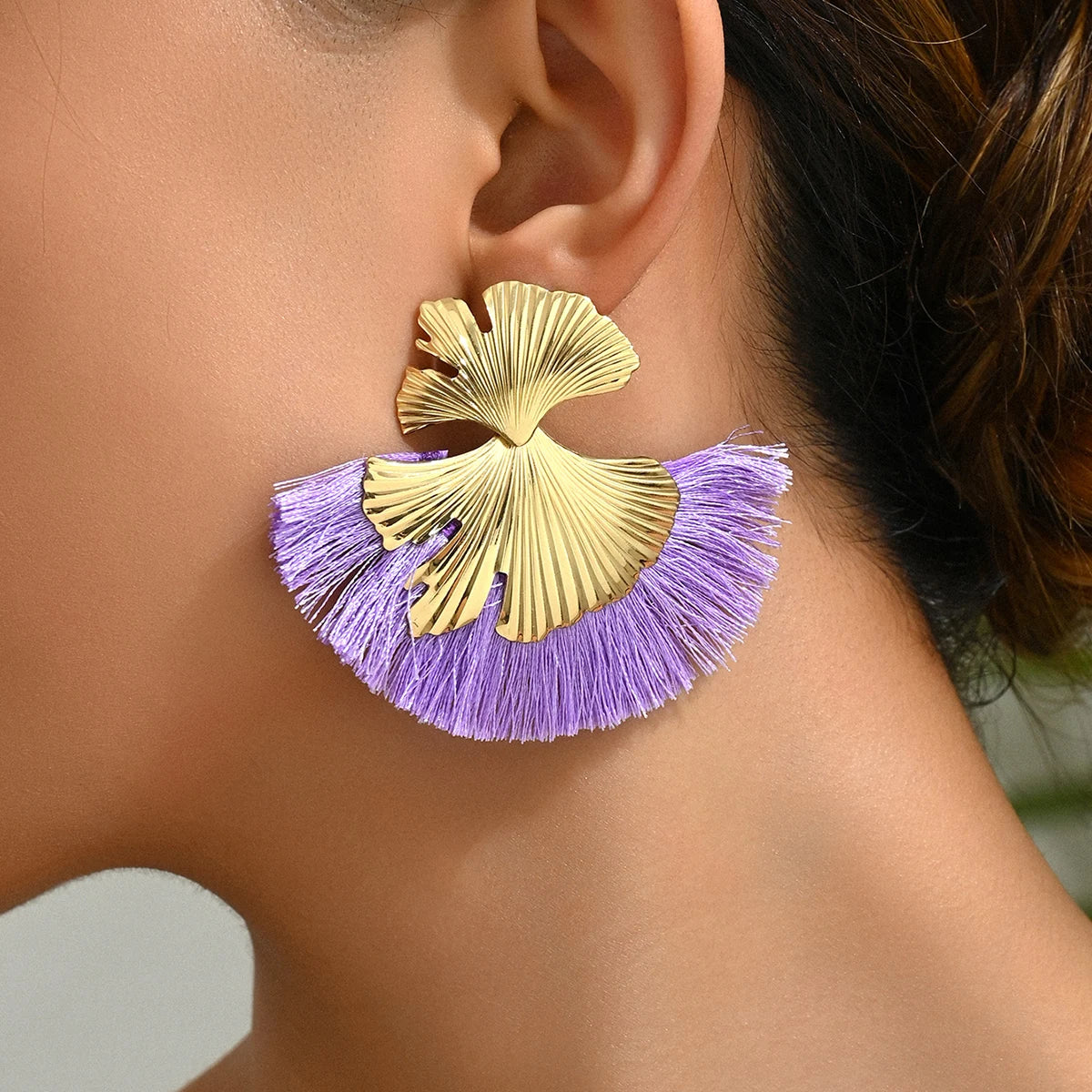 Mode Böhmen Lange Blätter Quaste Ohrringe für Frauen Ethnische Große Tropfen Ohrringe Aussage Ohrring Modeschmuck pendientes