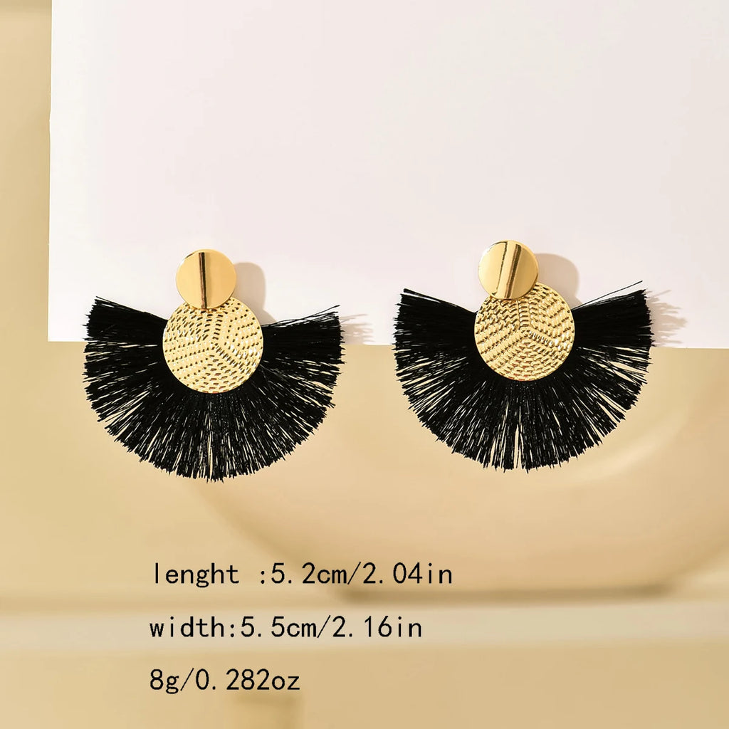 Mode Böhmischen Große Quaste Baumeln Weiße Fringe Weibliche Ohrringe Tropfen Ohrringe für Frauen Erklärung Hochzeit Schmuck