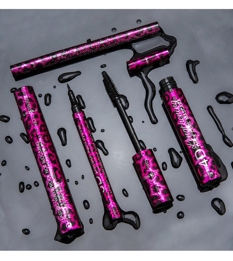 Yanqina flüssiger Eyeliner Bleistift 4d wasserdichte Mascara Set Kosmetik Eyeliner dicke Curling Mascara Augenbrauen Bleistift Augen Make-up