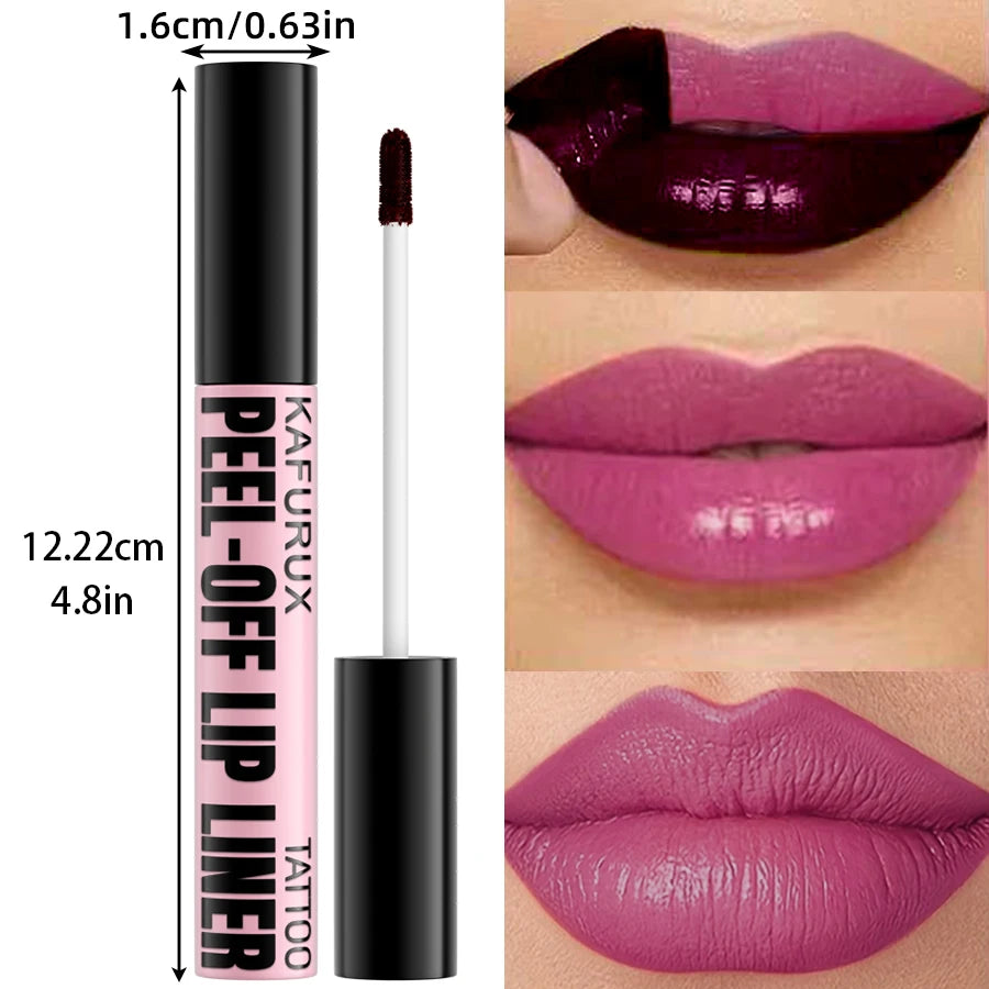 7 Farben Peel Off Lip Stain Reveal Langlebiger, wasserfester, rosafarbener Lippentönungs-Transferbeständiger Antihaft-Becher, natürlicher Make-up-Lipgloss