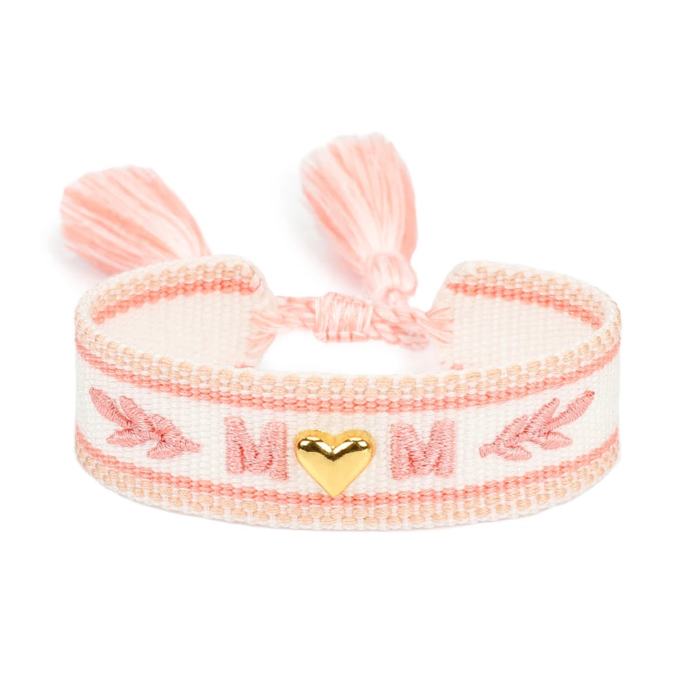 BEST MOM Stickerei-Armbänder, verstellbares Armband, Geschenk für Super-Mama