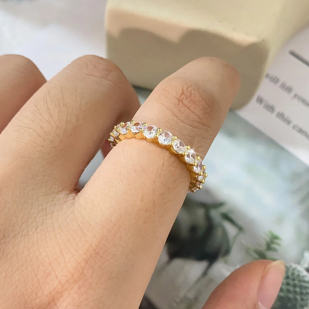 Klassische Baguette-Zirkonia-Verlobungsringe für Damen, luxuriöser, 18 Karat vergoldeter Hochzeitsschmuck