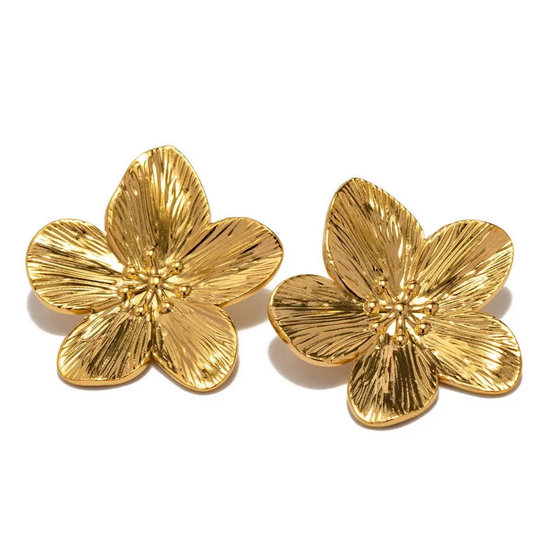 Mode Vintage Blume Manschette Armband für Frauen Trendy Gold Farbe Metall Breite Blume Öffnung Armreifen Mädchen Elegante Partei Schmuck
