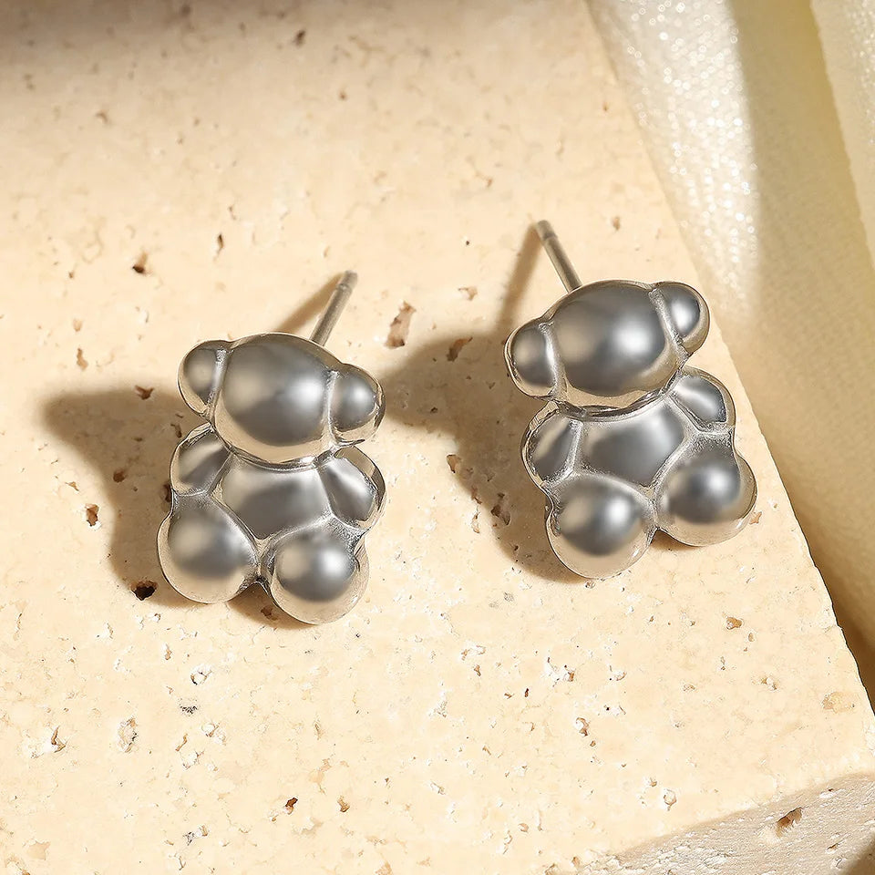 ZAKOL Glänzende Zirkon Teddybär Charm Tropfen Creolen für Frauen Mädchen Geometrische Chinesischen Stil Ohr Zubehör Schmuck Geschenk