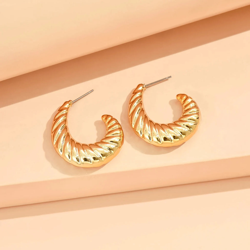 Natura Sabi Geometrische unregelmäßige metallische Farbohrringe für Frauen 2024, minimalistischer Stil, Persönlichkeitsohrringe, trendiger Schmuck, Geschenk