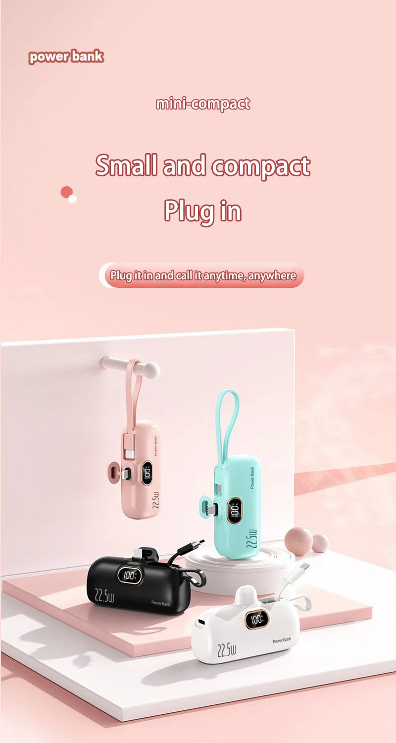 Mini Powerbank 30000 mAh | Tragbarer Externer Akku mit Schnellladefunktion