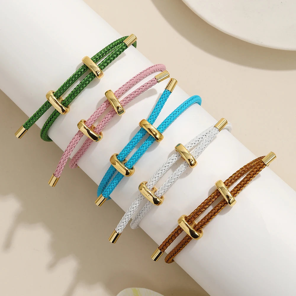 BenS Hohe qualität Draht Seil Armreif Für Frauen Bunte Handgemachte DIY Männer Armbänder Einstellbare seil Armband Schmuck großhandel B13