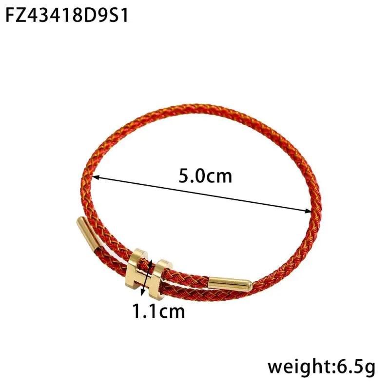 G&D Edelstahl vergoldetes einfaches H-förmiges verstellbares Hartseil-Armband, geeignet als Geschenk für den täglichen Gebrauch von Damen und Herren