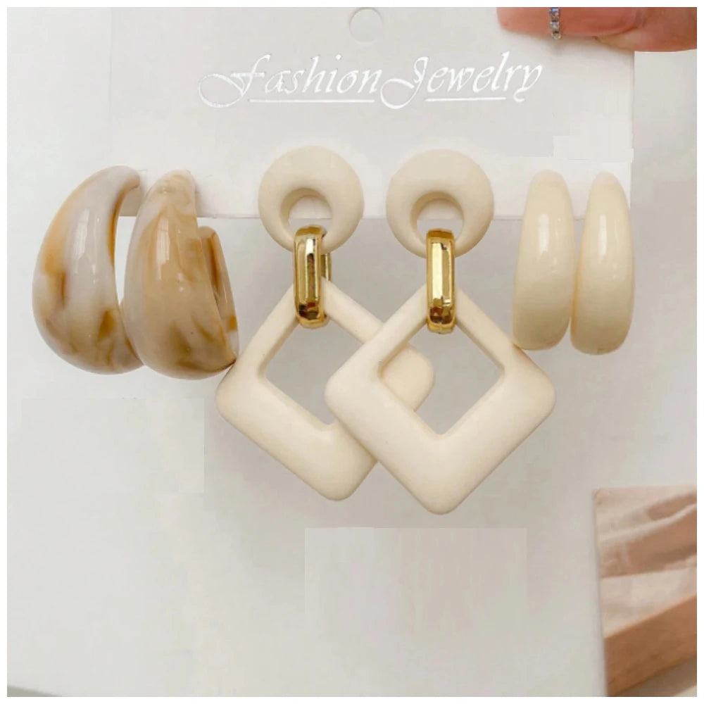 3 Paar klassische Retro-Stil, modische Persönlichkeit, Mismatch-Anhänger-Ohrringe, vielseitige Accessoires, Hochzeits-Party-Schmuck