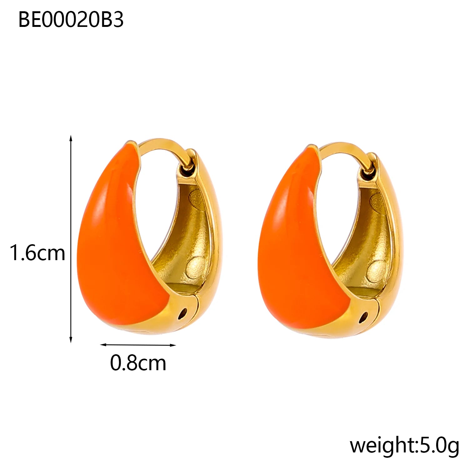 Glamour Jewelry Edelstahl tropfendes Öl schwarz weiß bunte Emaille-Creolen geometrische Emaille-Ohrstecker für Frauen