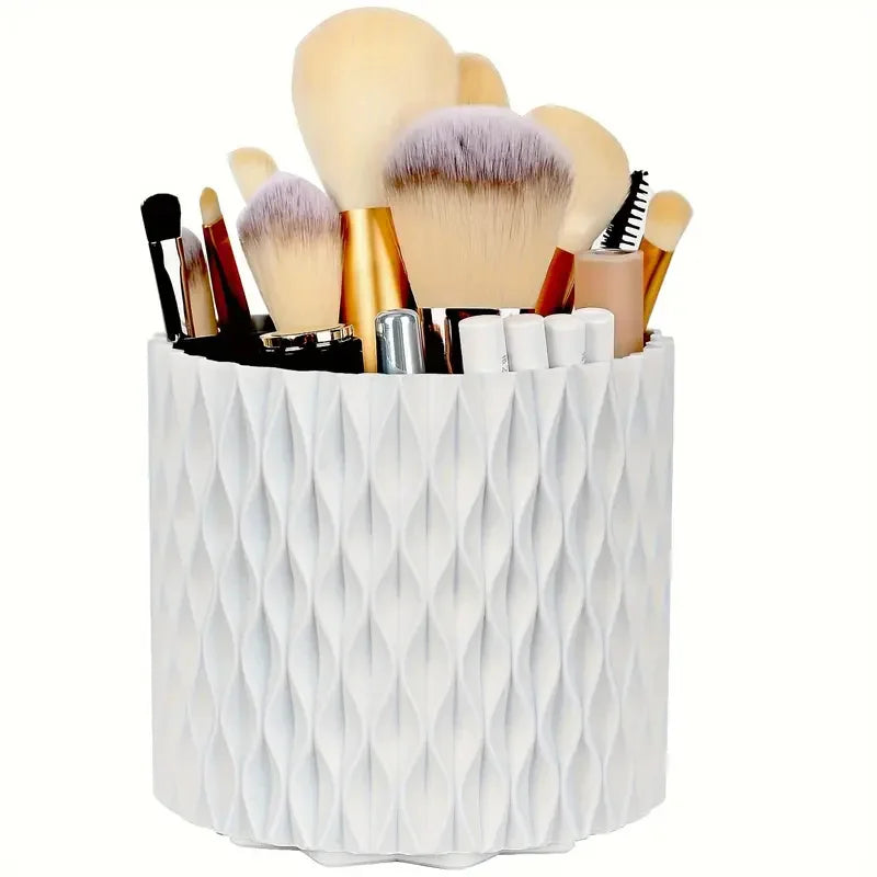 360 °   Rotierender 5-Slot-Make-up-Pinselhalter, Organizer, multifunktionale Schreibtischaufbewahrung, Kosmetikaufbewahrung für Waschtisch, Schreibtisch, Badezimmer