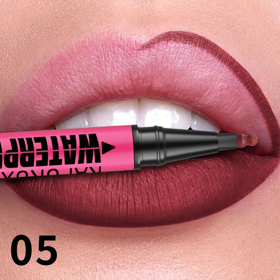 1PC Flüssigkeit Matte12-Farbe Lipliner Bleistift Wasserdicht Plumping Fleck Lippenstift Natürliche Lip Liner Umriss Lippen Kontur Make-Up