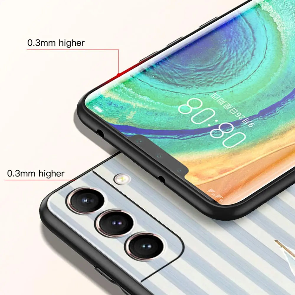 Handyhülle für Samsung Galaxy – Weiche TPU-Hülle mit Baum-, Enten-, Zitronen- & Blumenmuster