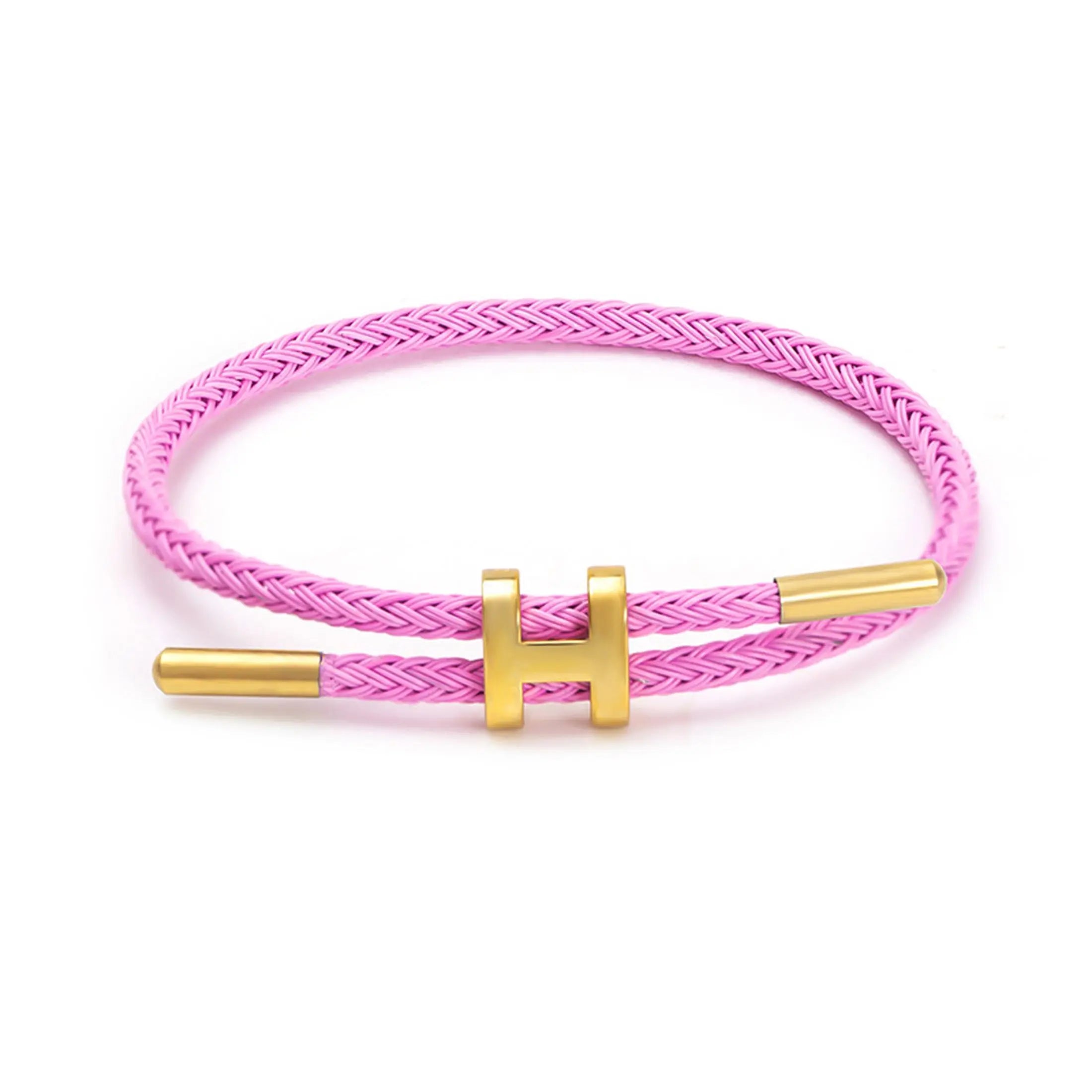 G&D Edelstahl vergoldetes einfaches H-förmiges verstellbares Hartseil-Armband, geeignet als Geschenk für den täglichen Gebrauch von Damen und Herren
