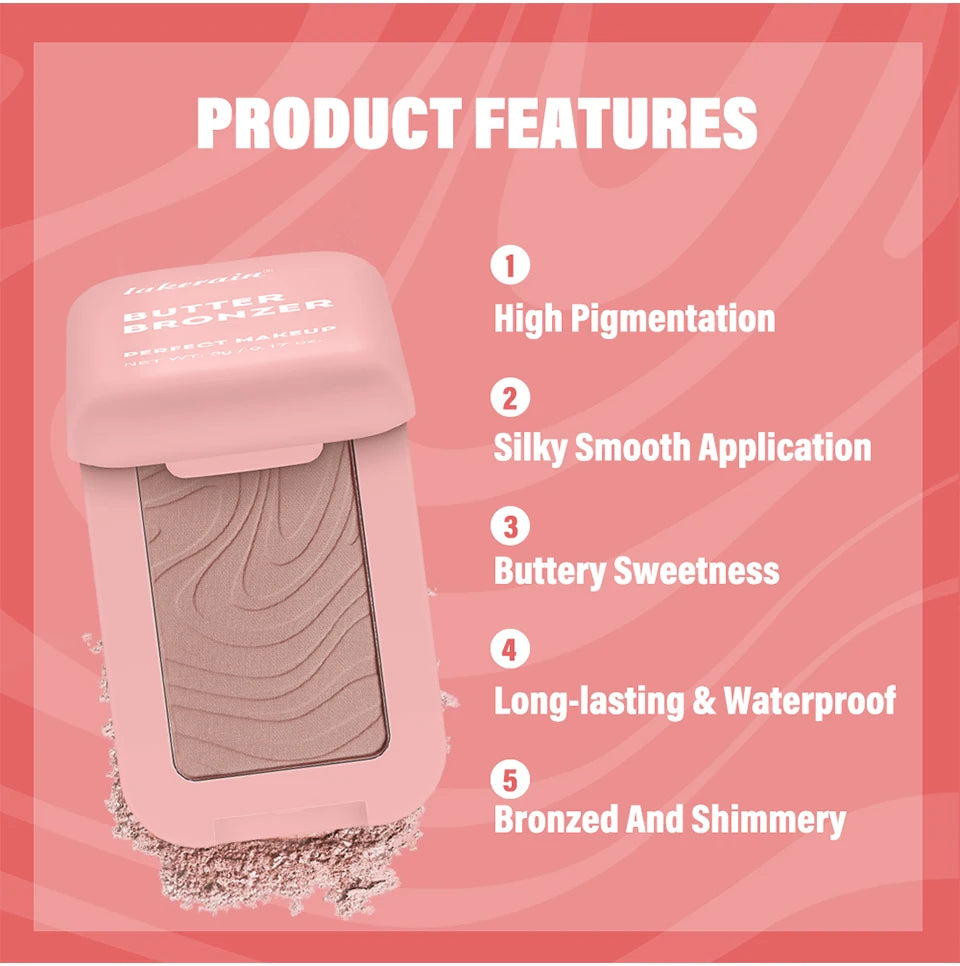 Professionelles Puder-Rouge – 12 Stunden Halt, Vegane Formel, Rosa & Creme
