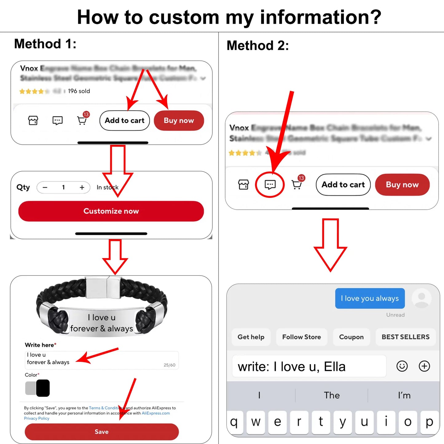 Edelstahl-Armband mit kostenloser Gravur – personalisierbarer Namensarmreif
