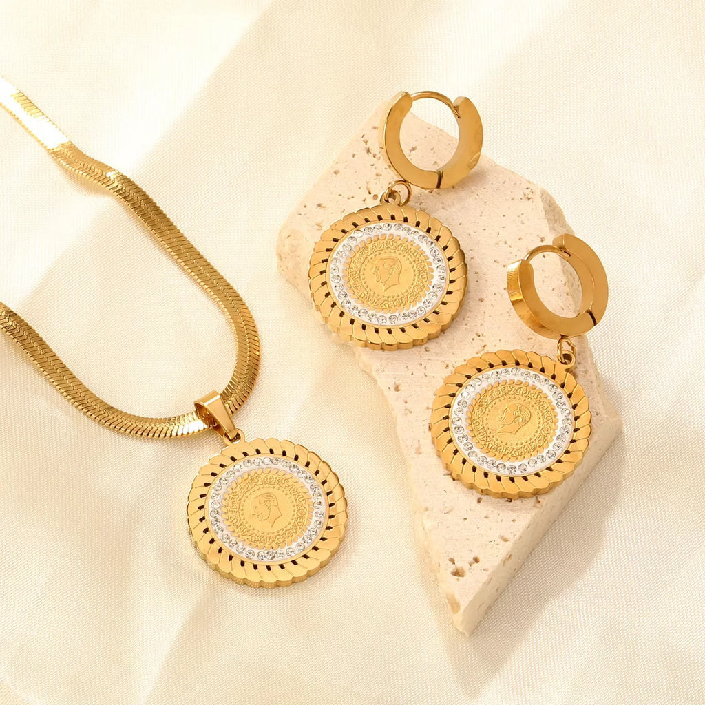 LUXUKISSKIDS Mode Kubische Liebe Herz Minimalistischen Schmuck Set Halskette Ohrringe Armbänder Edelstahl Frauen/Mädchen Zubehör