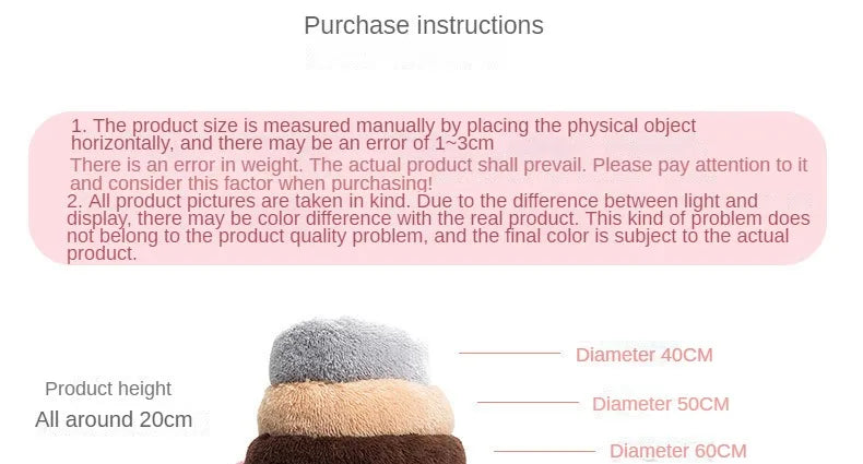 Plüsch-Haustiernest rund | Warmes Katzen- & Hundenes