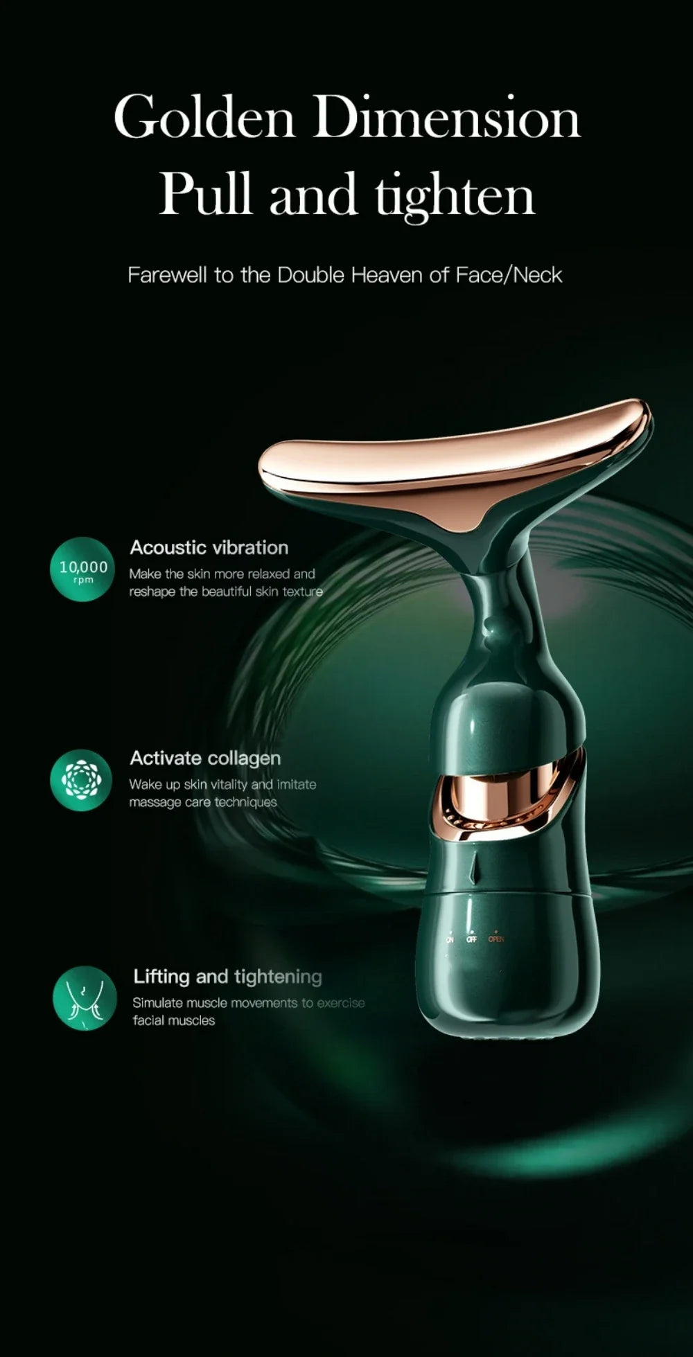 3-in-1 Gesichtslifting & Halsmassagegerät | EMS Anti-Aging & Hautstraffung