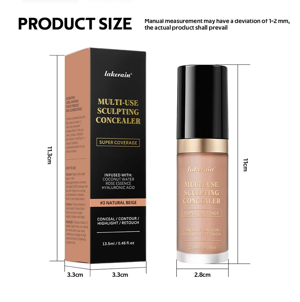 Lakerain 5-Farben-wasserfester Concealer, matt, hohe Deckkraft, ölkontrollierende Grundierung für Aknenarben und Augenringe, Kosmetika