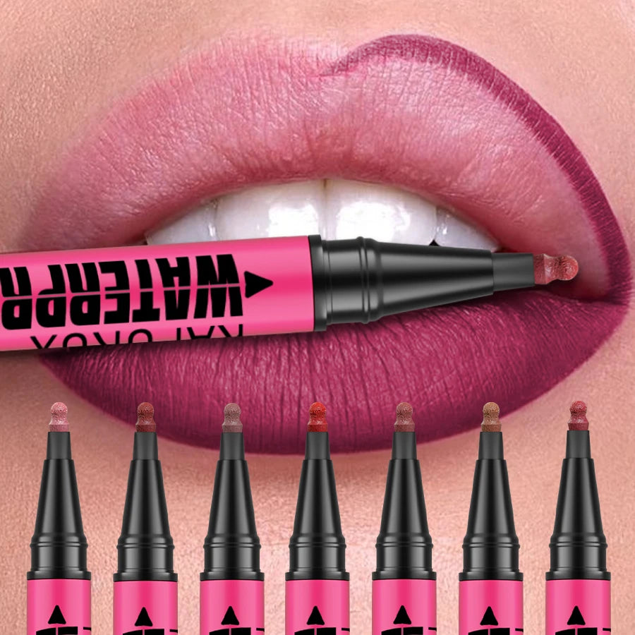 1PC Flüssigkeit Matte12-Farbe Lipliner Bleistift Wasserdicht Plumping Fleck Lippenstift Natürliche Lip Liner Umriss Lippen Kontur Make-Up