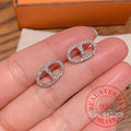 Ohrstecker aus 925er-Sterlingsilber, Kristall-Schwein-Nasen-Ohrstecker für Frauen und Mädchen, Party-Schmuck für Mädchen, Freund, Geschenk
