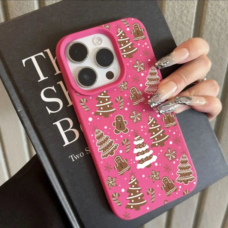 Weihnachts Handyhülle Cartoon – Weihnachtsbaum & Schneeflocken – Stoßfeste TPU Softcase für iPhone 11–17 Pro Max, XS, XR, Plus, 16E