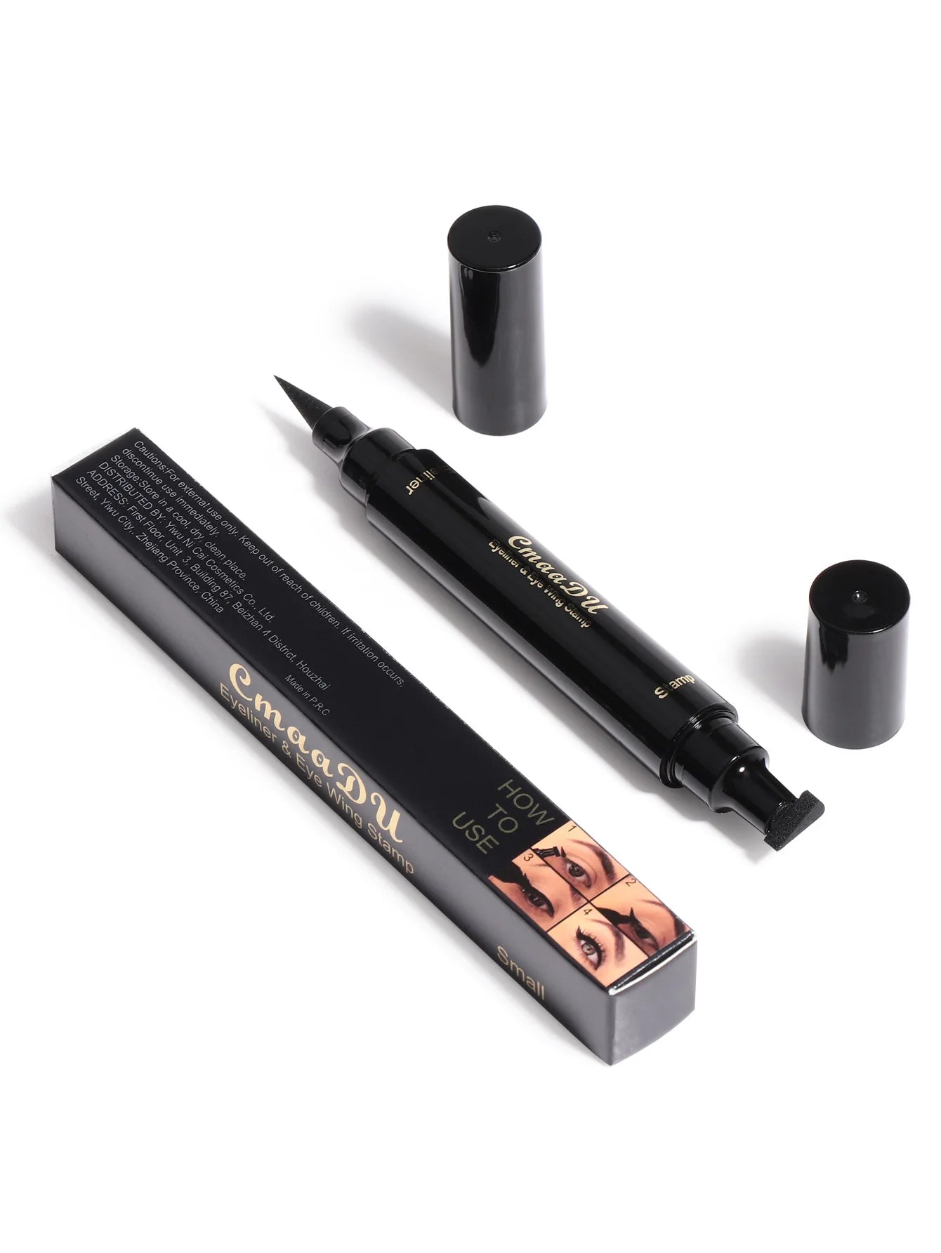 1 Stück schwarzer Flügel-Stempel, flüssiger Eyeliner, einfache Katzenaugen-Schablone, Make-up-Werkzeug, wischfest, Vamp-Flügel, langlebig, wasserdicht, schweißhemmend