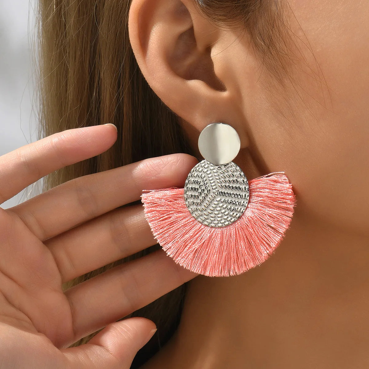 Mode Böhmischen Große Quaste Baumeln Weiße Fringe Weibliche Ohrringe Tropfen Ohrringe für Frauen Erklärung Hochzeit Schmuck