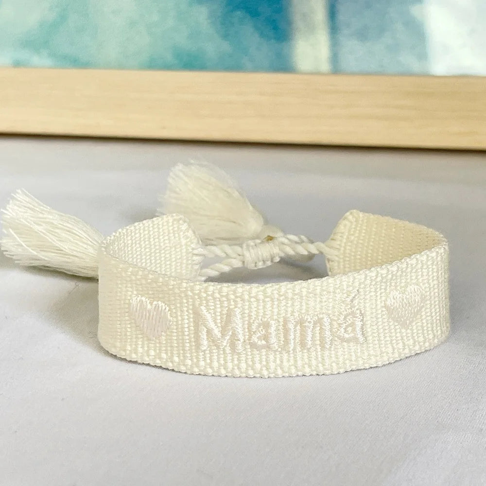BEST MOM Stickerei-Armbänder, verstellbares Armband, Geschenk für Super-Mama