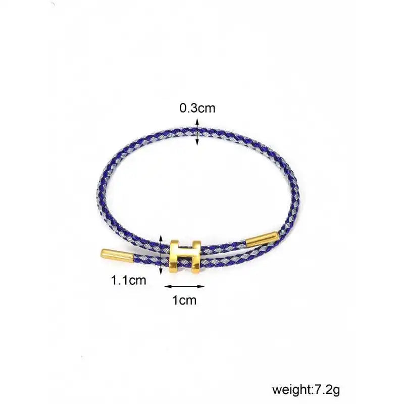 G&D Edelstahl vergoldetes einfaches H-förmiges verstellbares Hartseil-Armband, geeignet als Geschenk für den täglichen Gebrauch von Damen und Herren