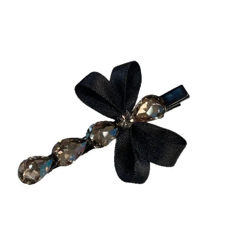 1/2 Stück Damen-Haarspangen, koreanische Schleife, Strass, süß, elegant, sanft, Haarnadel, Kopfbedeckung, Kawaii, hochwertiger Haarschmuck