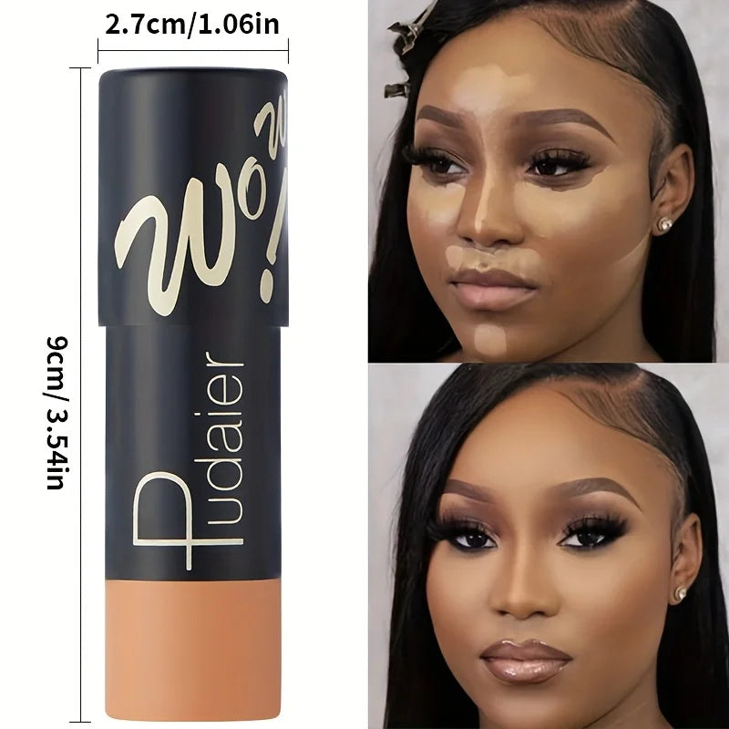 2-in-1-Grundierungs- und Concealer-Stick, wasserfest, langlebig, vollständige Abdeckung, Hautunreinheiten, glattes Make-up auf Basis