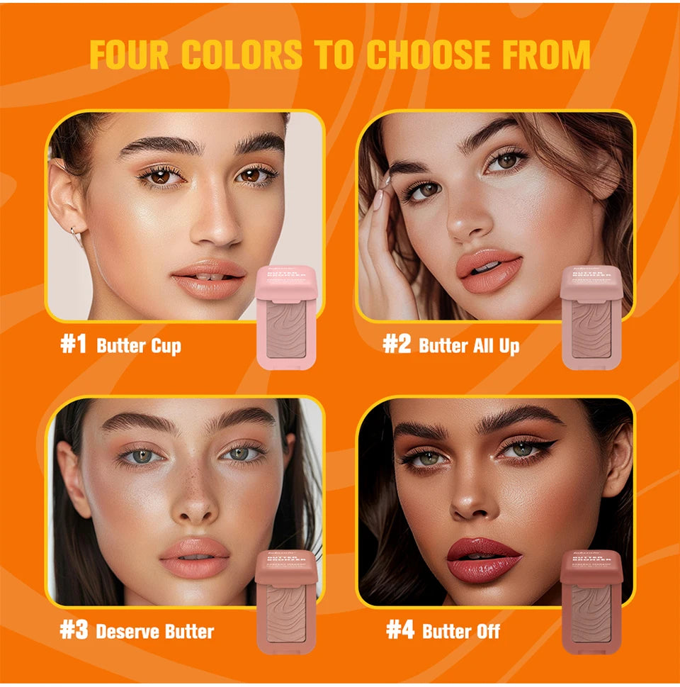 Professionelles Puder-Rouge – 12 Stunden Halt, Vegane Formel, Rosa & Creme