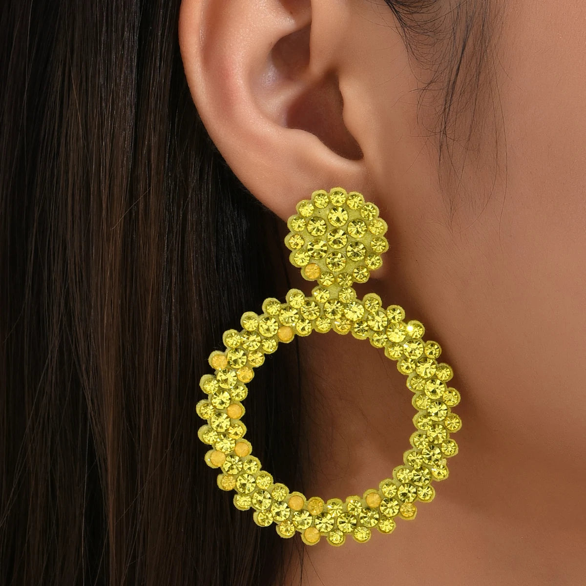 Handgemachte Punkt Diamant Tropfen Ohrringe für Frauen neue runde Mode schillernden Party Schmuck Geschenk