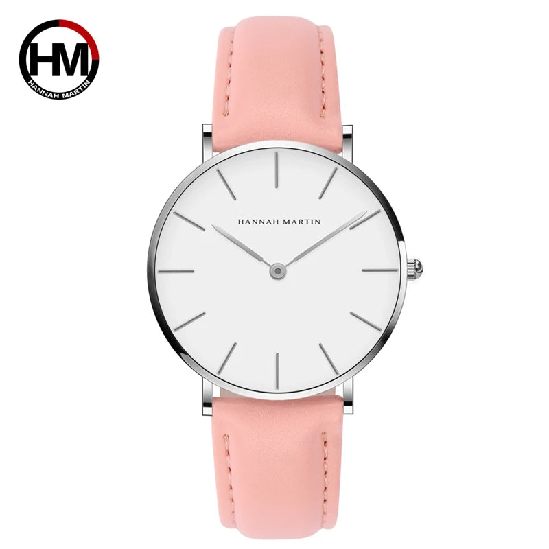 Hannah Martin Top Marke Luxus Uhren Frauen Edelstahl Mesh Gürtel Uhr Japan Quarzwerk Uhr Damen Armbanduhr