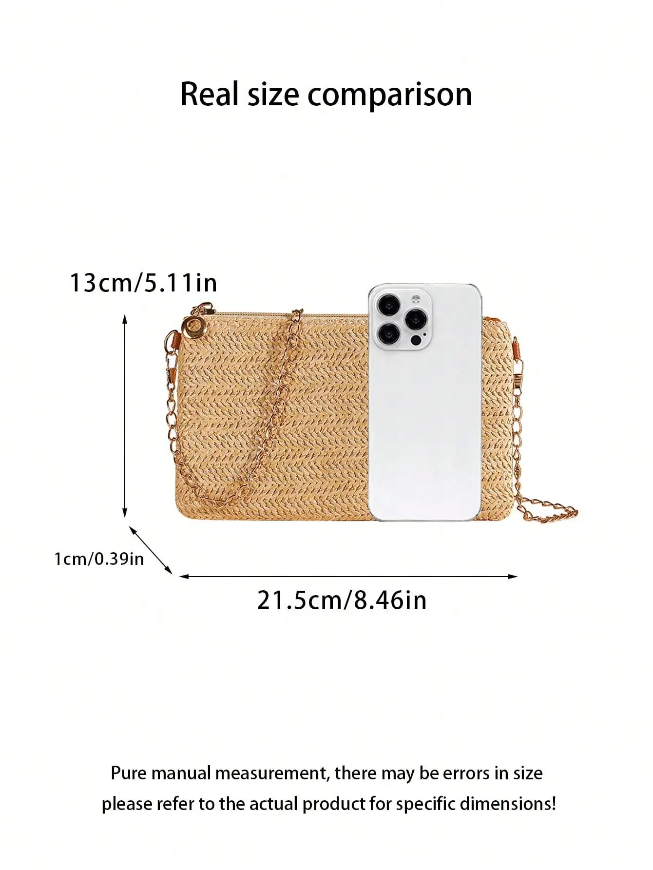 Neue kleine quadratische Tasche aus Strohgewebe, einfache und modische Handytasche mit Kette, kleine, leichte und vielseitige Mini-Umhängetasche