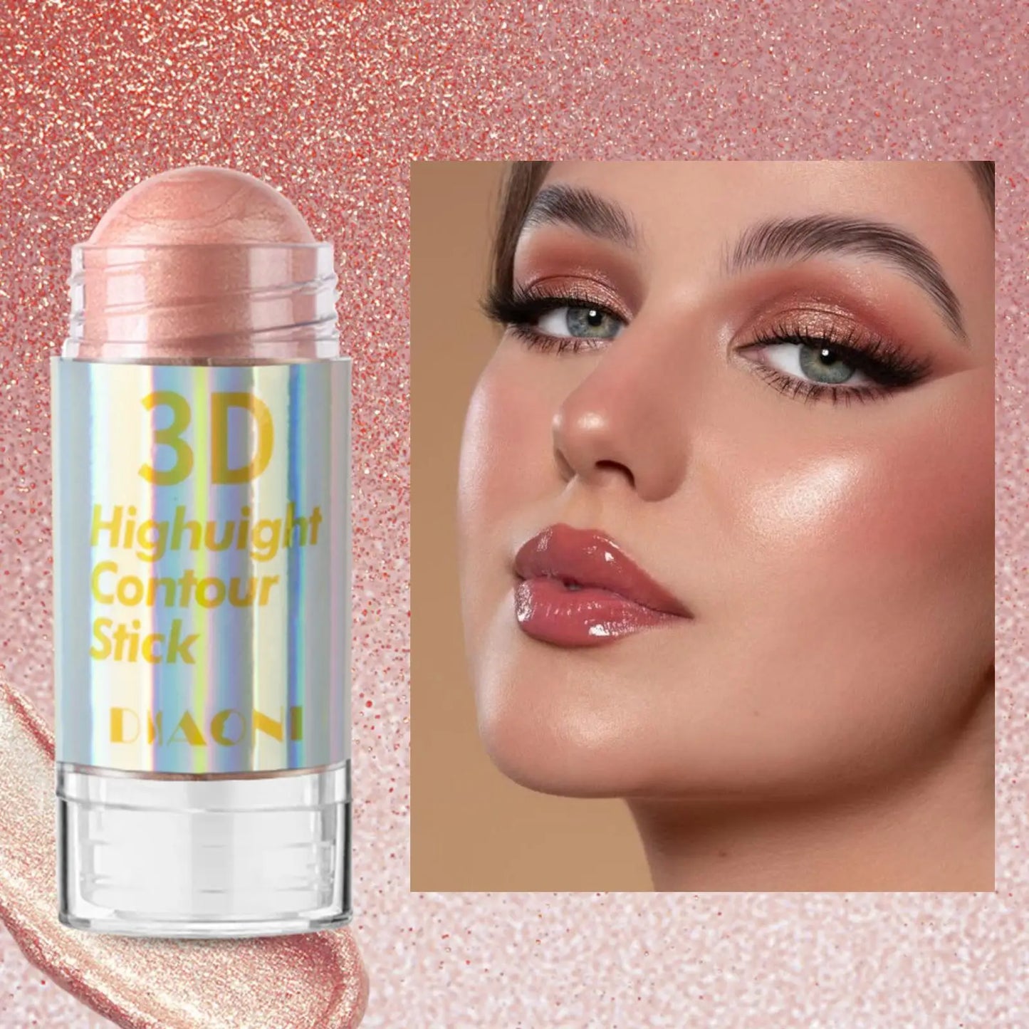 3D Highlighter & Contouring Stick – Schimmernder Creme-Highlighter für ein strahlendes Gesicht