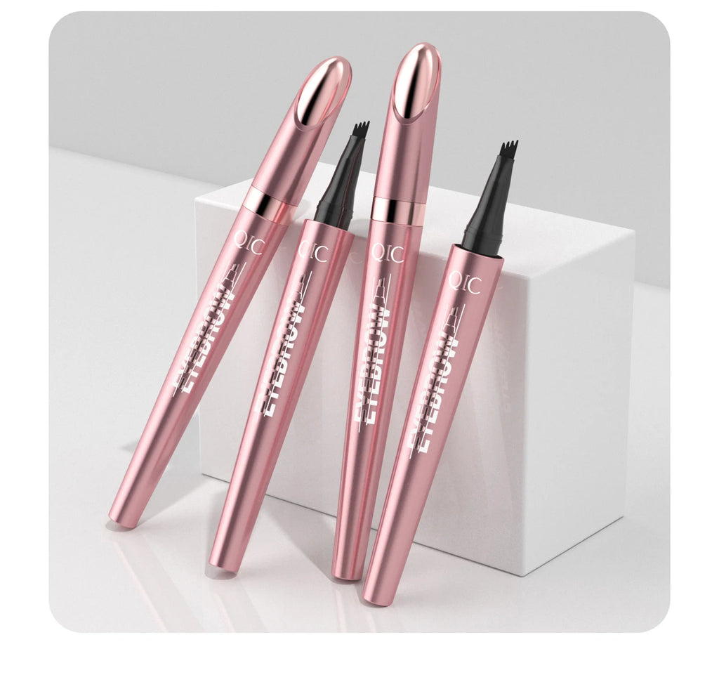 Augenbrauenstift mit 4 Gabelspitzen, 3D-Microblading, wasserfest, dunkelbraun, natürliche Farbe, feiner Strich, magischer Augenbrauenstift, 2024, neue Damen