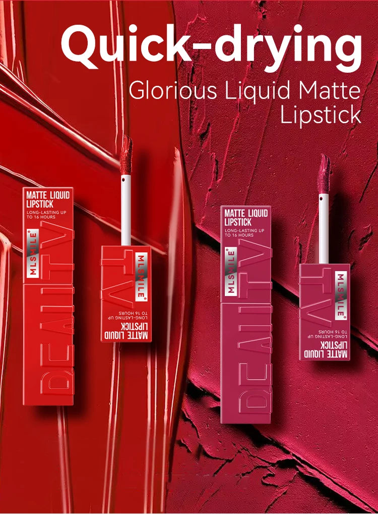 Matte Flüssig-Lippenstift 6 Farben – Langanhaltend, Wasserdicht, Sexy Nude/Rosa/Rot