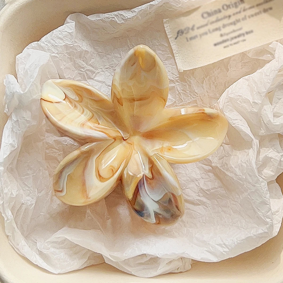 Hawaiianische Blumenkrallenklammern für Frauen, Blumen-Haarklammern mit Marmorader für dünnes Haar, süßer Strand-Haarschmuck