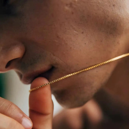 1,2mm Einfache Edelstahl Box Kette Halskette Gold Farbe Titan Stahl Männer Halskette Mode Frauen Schmuck Trend Zubehör