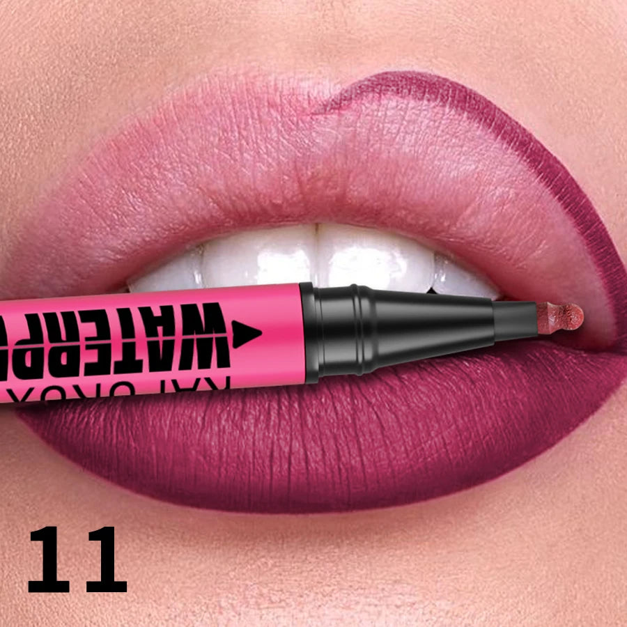 1PC Flüssigkeit Matte12-Farbe Lipliner Bleistift Wasserdicht Plumping Fleck Lippenstift Natürliche Lip Liner Umriss Lippen Kontur Make-Up