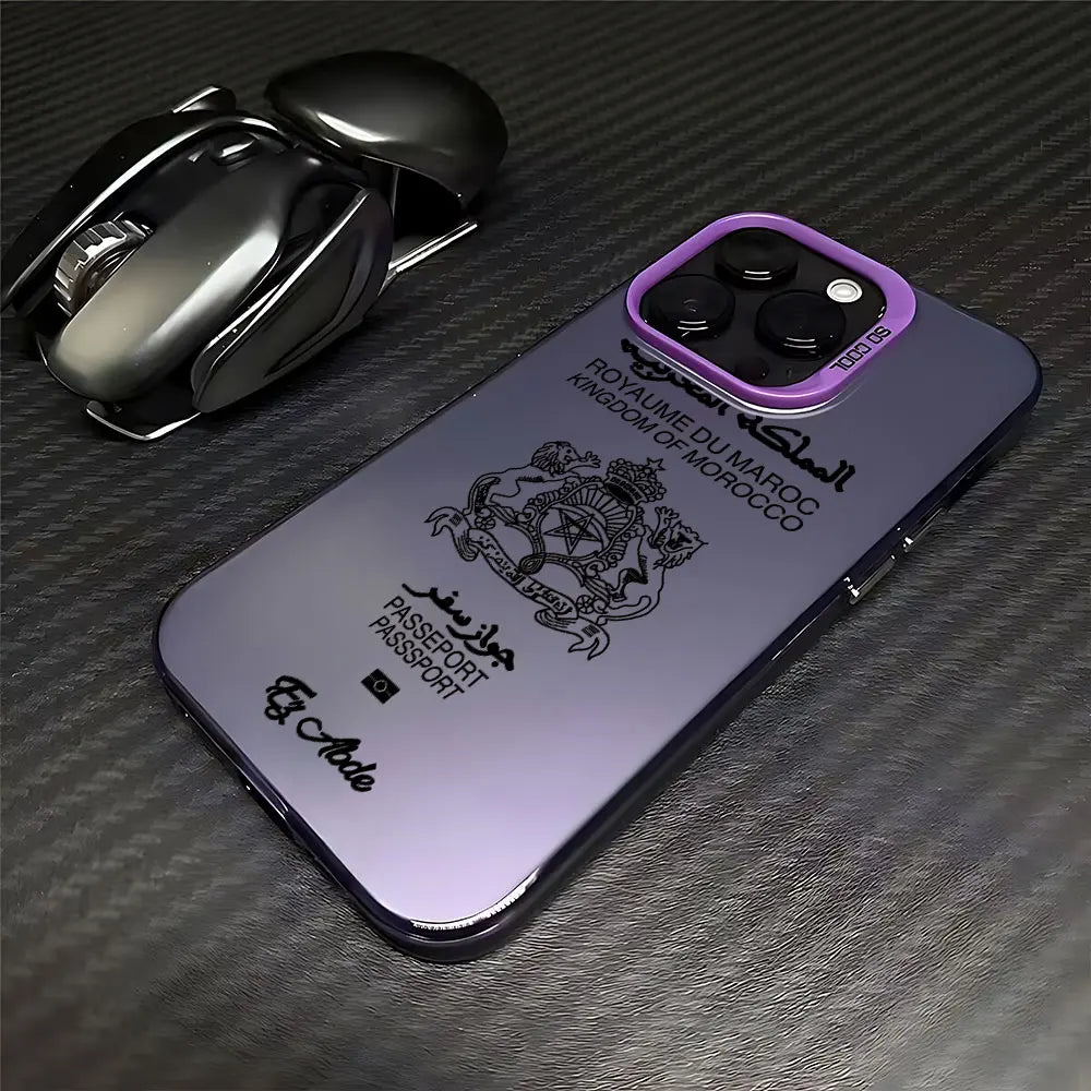 Marokko Reisepass-Handyhülle für iPhone 16 15 14 13 12 11 Pro Max X XR XSMAX 8 7 Plus Candy Matte stoßfeste Rückseite